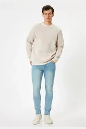 Koton Skinny-fit-Jeans Normale Leibhöhe Skinny blau 33/32