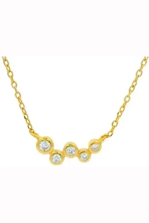 Impala Collierkettchen Kette Donna 925 Silber vergoldet, Zarte Collierkette mit farbigen Zirkonia in 925 Silber vergoldet weiß