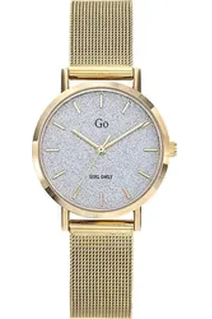 GO Girl Only Quarzuhr Damen Armbanduhr goldfarben, (Analoguhr), Damenuhr rund, klein (ca. 30mm), Edelstahlarmband gold, Luxus goldfarben