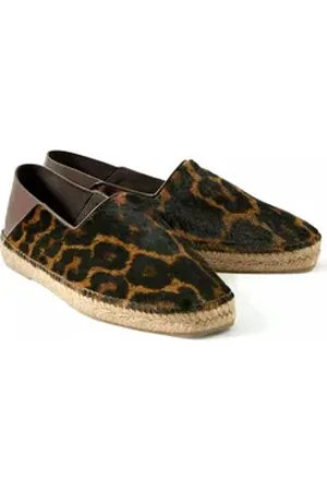 Tom Ford Barnes Leopardenmuster Schuhe aus Kuhfell Espadrille Zusammenklappbare Ferse, Wildleder, weich und atmungsaktiv 41 EU