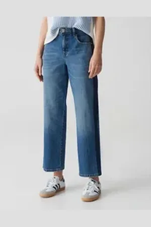 Opus Boyfriend-Jeans Boyfriend Jeans LANI STRIPE Mid Rise mit Stretch blau 38 L26