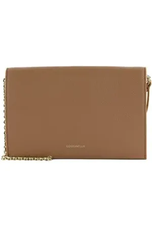 Coccinelle Clutch Mini Bag, aus echtem Rindsleder braun