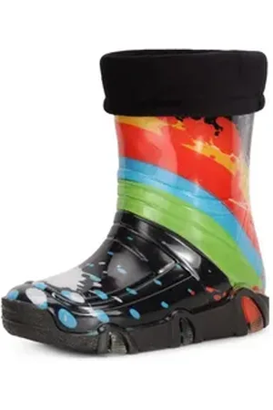 Ladeheid Kinder Regenstiefel Gefüttert Swk2020 Gummistiefel bunt|schwarz 27/28
