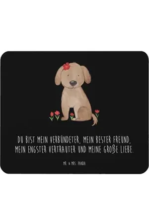 Mr. & Mrs. Panda Mauspad Hund Dame - Schwarz - Geschenk, Hundeliebe, Vierbeiner, Hundebesitzer (1-St), Ergonomischer Komfort schwarz