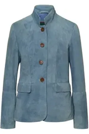 Reitmayer Trachtenjacke Lederjacke mit Stehkragen blau 40