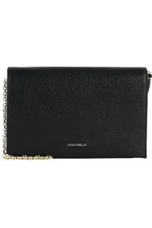 Coccinelle Clutch Mini Bag, aus echtem Rindsleder schwarz