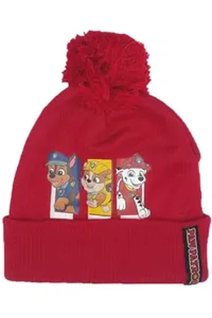 Paw Patrol Bommelmütze Chase, Marshall und Rubble Kinder Jungen Bommel-Mütze rot 54