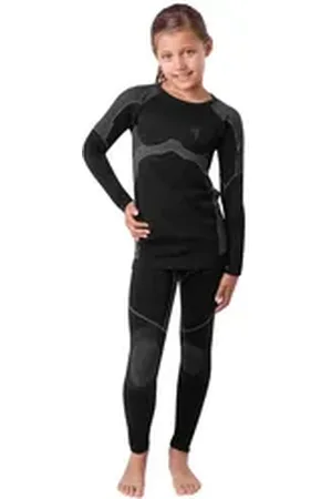 Black Snake Funktionsunterhemd Atmungsaktive Sport-Unterwäsche für Kids – Ideal für Outdoor & Sport Kinder Funktionsunterwäsche Set Seamless Unterhemd + Unterhose grau|schwarz 158-164