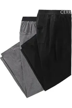Cerruti 1881 1881 Pyjamahose (Set, 2er-Pack) Angenehme, lockere Passform aus Baumwolle schwarz XXL