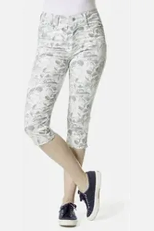 Stooker Women 7/8-Jeans Print Capri Skinny Fit Skinny Fit Casual Clean Wash Denim Jeans Magic Shape Effekt für Damen grün 44