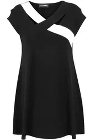 Doris Streich Longshirt (1-tlg) mit Kontrasteinsatz schwarz 44