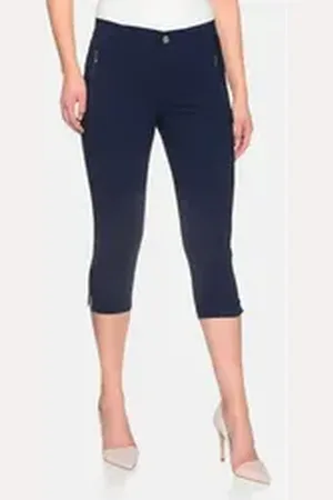 Stooker Women 7/8-Hose Macau Bengalin Slim Fit Slim Fit Casual Clean Wash Bengalinqualität Bügelfrei, für Damen blau 46