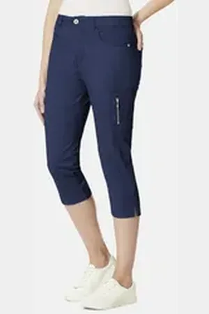 Stooker Women 7/8-Hose Tahiti Fashion Capri Slim Fit Capri Slim Fit Casual Clean Wash Twill Coloured für Damen blau 40