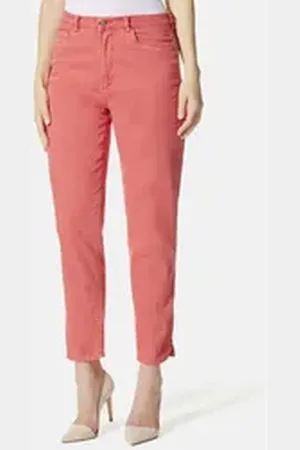 Stooker Women 5-Pocket-Jeans Nizza Twill Tapered Fit Casual Clean Wash Twill Coloured Mit Seitlichem Gummibund. für Damen orange 38