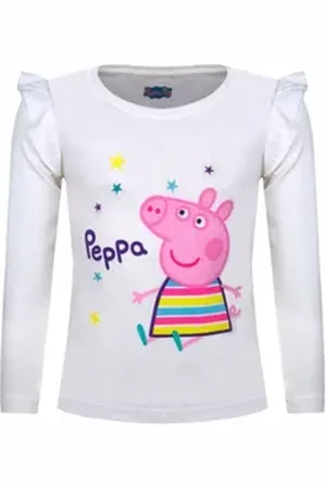Peppa Pig Langarmshirt Peppa Wutz für Mädchen weiß 110