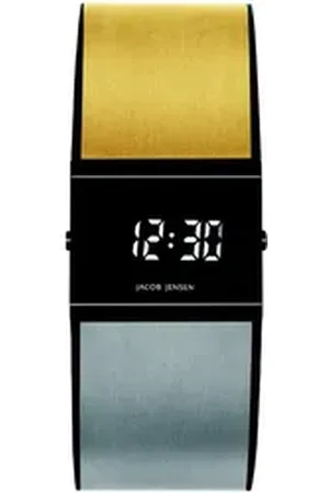 Jacob Jensen Titanuhr Herren Armbanduhr DIGITAL SERIES 533 bicolor B. 29 mm goldfarben