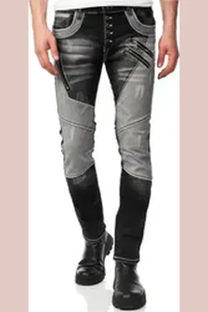 Rusty Neal Straight-Jeans URUMA mit trendigen Zierelementen schwarz 38