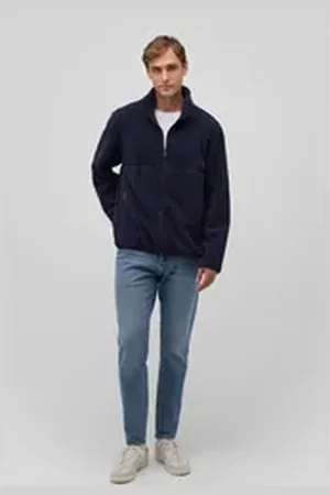 Mavi Longpullover FULL ZIP SWEATSHIRT Jacke mit Teddystoff blau L