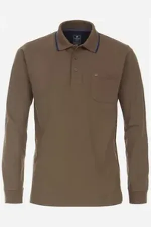 Redmond Langarm-Poloshirt 232415950 braun 3XL