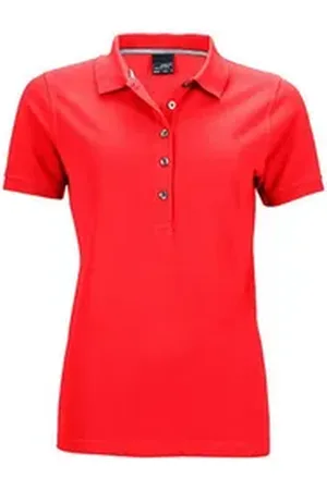 James & Nicholson Poloshirt Damen Pima Polo / feine Piqué-Qualität L