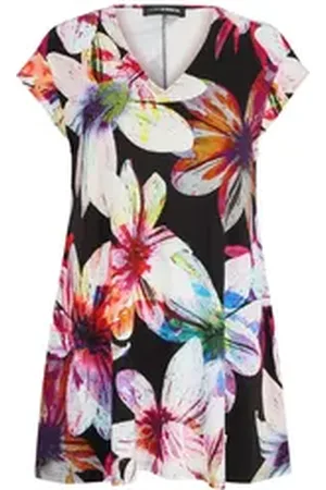 Doris Streich Longshirt (1-tlg) mit Blüten-Print rosa 48