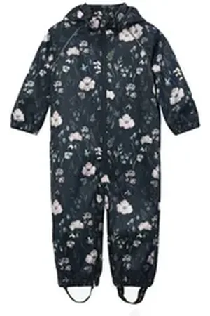 Minymo Softshelloverall Overall Softshell Suit AOP Blume blau 104