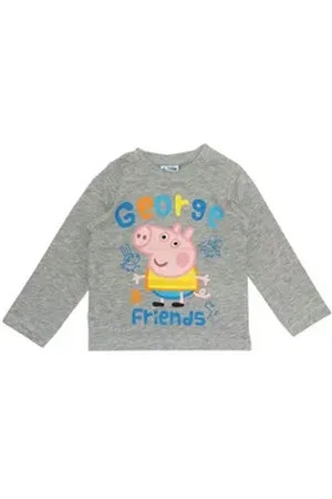 Peppa Pig Langarmshirt Peppa George in verschiedenen Farben und Größen grau 110