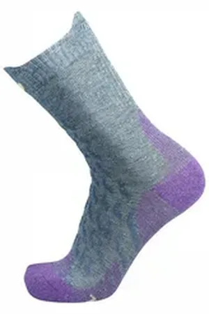Therm-ic Wandersocken Trekking Ultracool Linen Crew - Damen Wandersocken - grau/violett 41-42