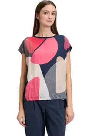 Betty & Co Betty&Co Kurzarmshirt Casual-Shirt mit Print (1-tlg) Druck blau S