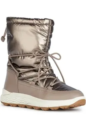 Geox D SPHERICA 4X4 B ABX Winterboots Schnee, Winter, Keilabsatz, Schnürschuh mit TEX-Ausstattung grau 37 EU