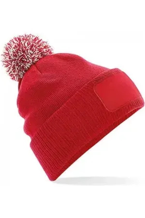 Beechfield ® Bommelmütze Damenmütze Snowstar® Patch Beanie