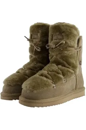 Warmbat Winterstiefel Moonbi Winterstiefel (1-tlg) Waden hoher Winterstiefel mit Wärme regulierendem Futter braun 39 EU