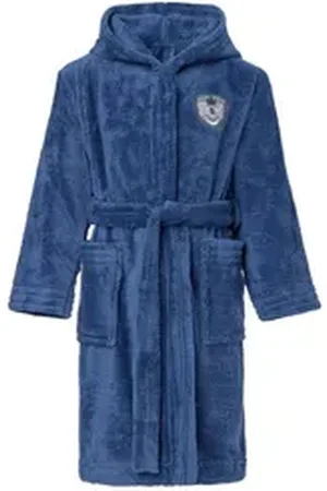 L -  L Bademantel Jungen & Jugend Bademantel mit Kapuze LL0031, 3/4, Polyester, Kapuze blau 110-116