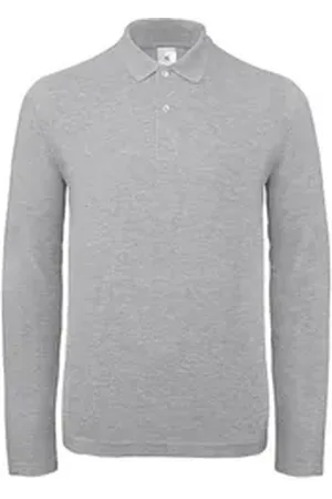 B & C B&C Langarm-Poloshirt Herren Long Sleeve Polo ID.001 / 100 % Baumwollpiqué L