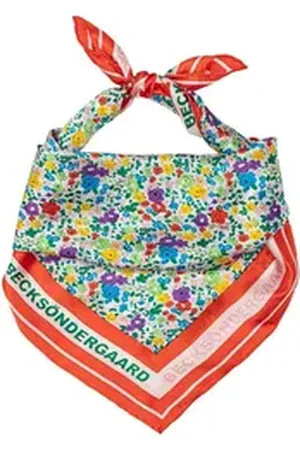 Beck Söndergaard Modeschal Collette Sia Seidenschal Damen in Rot – Schal mit Blumenmuster –, 65x65 cm rot