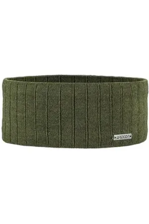 ARECO Stirnband Rippenstrick Merino Classic grün