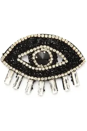Firetti Brosche Schmuck Geschenk Ansteckschmuck Auge, funkelndes Design, mit Glasstein schwarz