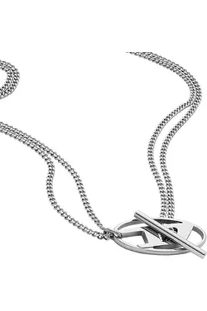Diesel Kette mit Anhänger Schmuck Geschenk Edelstahl Halsschmuck Halskette, DX1534040 silberfarben