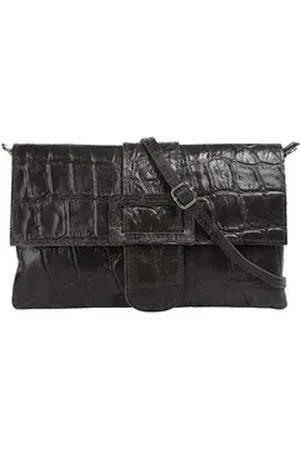 Cluty Abendtasche, echt Leder, Made in Italy grau