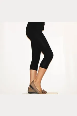 Yeset Caprihose Kinder Mädchen Hose Leggings Capri 3/4 blickdicht Baumwolle Schwarz 12 schwarz 122
