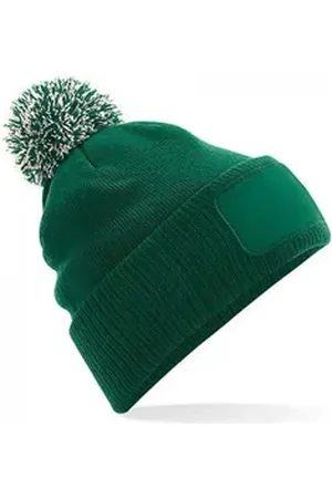 Beechfield ® Bommelmütze Damenmütze Snowstar® Patch Beanie