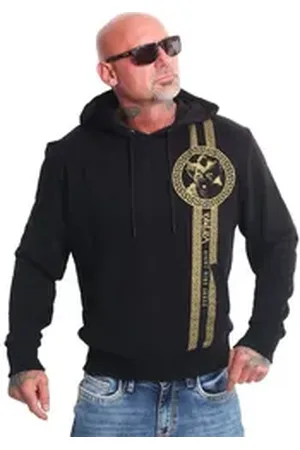 Yakuza Hoodie VIP Team mit goldenem Metallic-Print schwarz 4XL