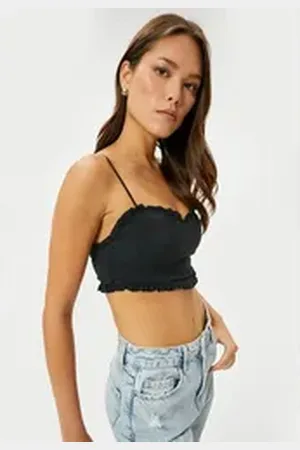 Koton Tanktop Ärmellos Normale Länge Tanktop schwarz 40