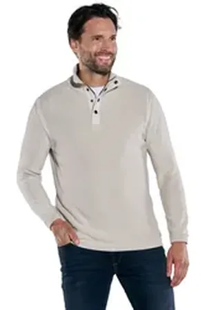 ENGBERS Stehkragenpullover Strickpullover mit Troyerkragen beige|braun 5XL