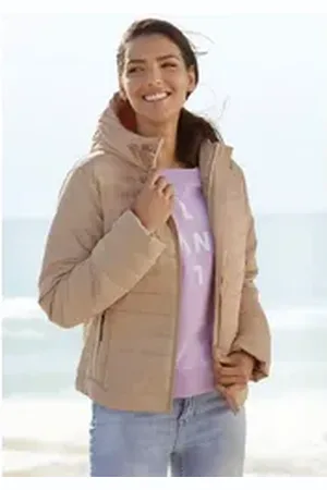 ELBSAND Steppjacke Mit verstellbarer Kapuze beige L (40)