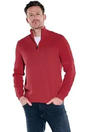 ENGBERS Stehkragenpullover Pullover mit Troyerkragen rot M