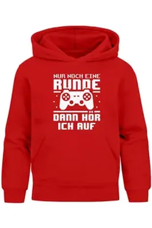 MoonWorks Hoodie Kinder Hoodie Jungen Gaming Spruch Zocken lustig Jungengeschenke rot 164