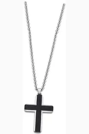 Lotus Edelstahlkette Halskette silber schwarz (Halsketten, Halskette), für Herren aus Edelstahl (Stainless Steel) silberfarben