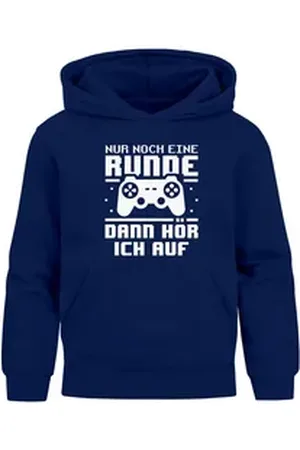 MoonWorks Hoodie Kinder Hoodie Jungen Gaming Spruch Zocken lustig Jungengeschenke blau 164