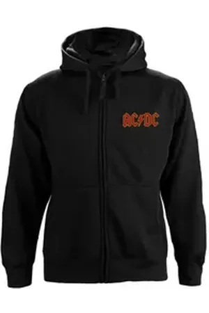 AC/DC Kapuzensweatshirt Logo Print Hoodie Band Merchandise Damen Sweat Zipper Slim Fit schwarz L